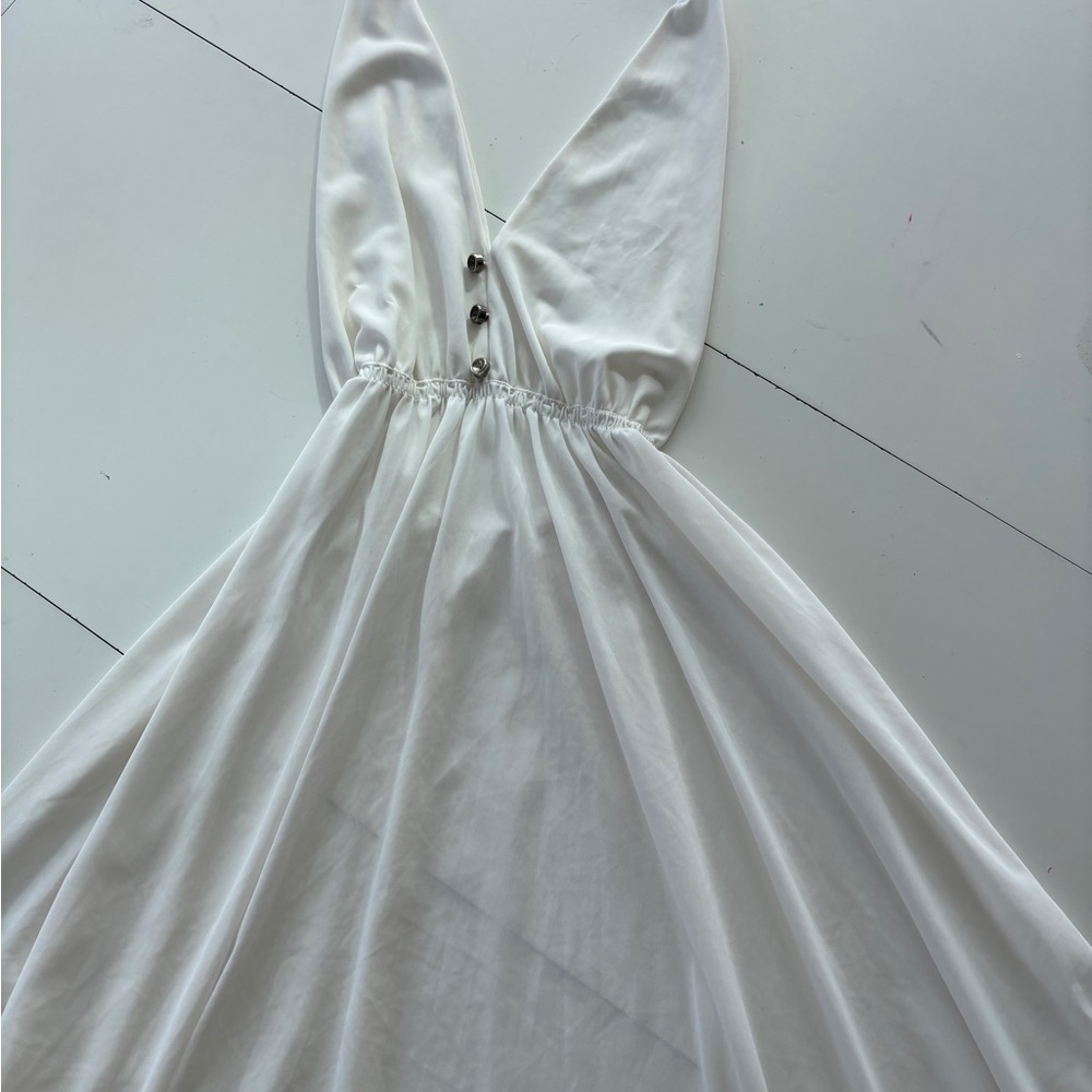 Vintage Elegant White Halter Soft Sleeping Gown